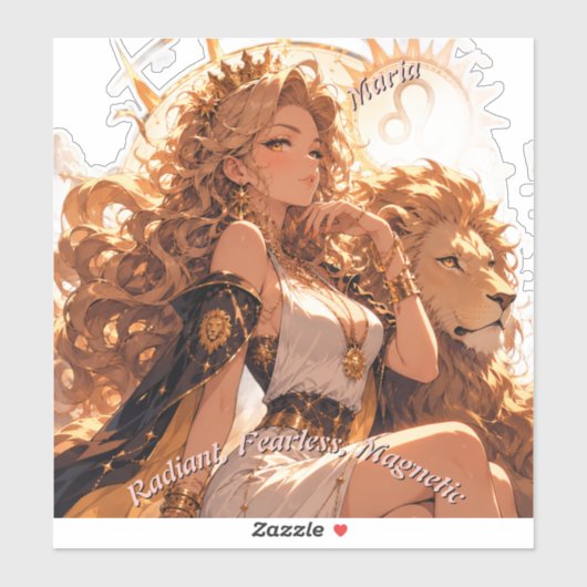 Leo Zodiac Sticker Personalized Astrology Gift (Blatt)