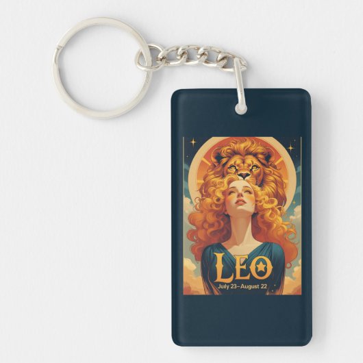 Leo Zodiac Sun Sign Lion Schlüsselanhänger (Vorderseite)
