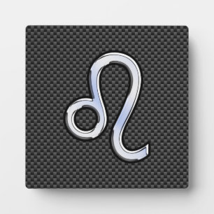 Leo Zodiac Symbol auf der Dekoration von Kohlefase Fotoplatte