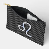 Leo Zodiac Symbol auf der Dekoration von Kohlefase Zubehörtasche (Offen)