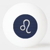 Leo Zodiac Symbol auf Navy Blue Carbon Fibre Print Tischtennisball (Vorderseite)