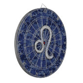 Leo Zodiac-Symbol auf Navy Blue Digital-Camouflage Dartscheibe (Vorderseite Links)