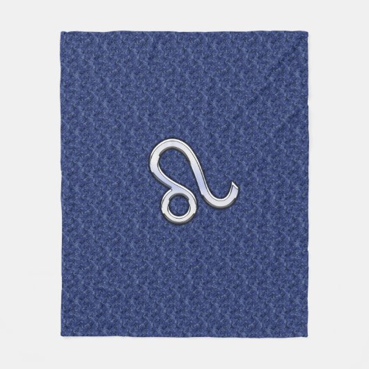 Leo Zodiac Symbol auf Navy Blue Digital Camouflage Fleecedecke (Vorderseite)