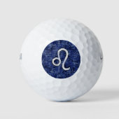 Leo Zodiac Symbol auf Navy Blue Digital Camouflage Golfball (Vorderseite)