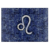 Leo Zodiac-Symbol auf Navy Blue Digital-Camouflage Schneidebrett (Vorderseite)