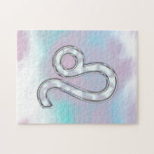Leo Zodiac Symbol auf Pastels Nacre Stil drucken Puzzle (Horizontal)