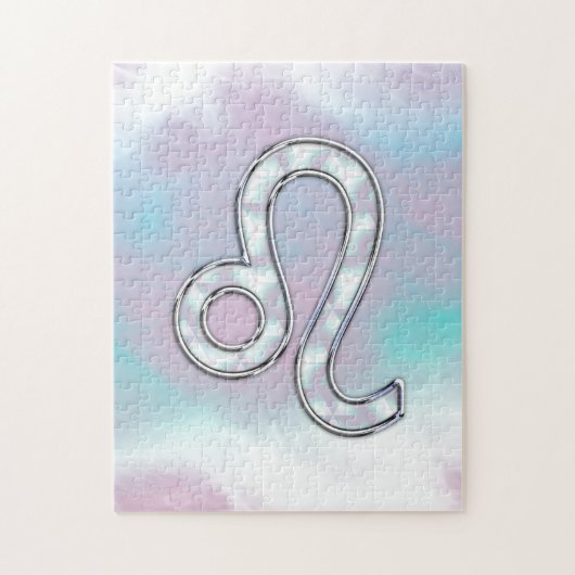 Leo Zodiac Symbol auf Pastels Nacre Stil drucken Puzzle (Vertikal)