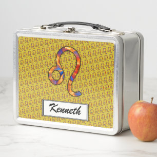 Leo Zodiac Symbol Element von Kenneth Yoncich Metall Lunch Box