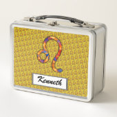 Leo Zodiac Symbol Element von Kenneth Yoncich Metall Lunch Box (Vorderseite)