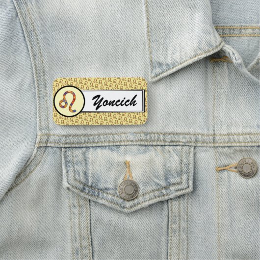 Leo Zodiac Symbol Element von Kenneth Yoncich Namensschild (Beispiel)