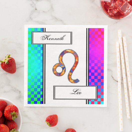 Leo Zodiac Symbol Element von Kenneth Yoncich Serviette (Beispiel)