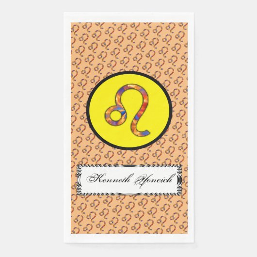 Leo Zodiac Symbol Element von Kenneth Yoncich Serviette (Vorderseite)