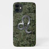 Leo Zodiac Symbol Green Digital Camouflage Case-Mate iPhone Hülle (Rückseite)