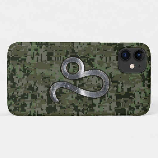 Leo Zodiac Symbol Green Digital Camouflage Case-Mate iPhone Hülle (Rückseite (Horizontal))
