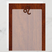 Leo Zodiac Symbol im Mahagoni-Holzstil (Vorne/Hinten)
