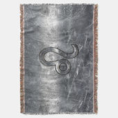 Leo Zodiac Symbol in Grunge Distressed Style Decke (Vorderseite Vertikal)