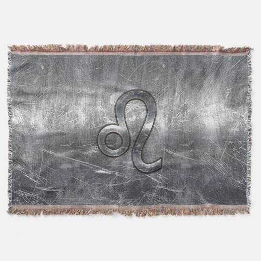 Leo Zodiac Symbol in Grunge Distressed Style Decke (Vorderseite)