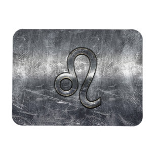 Leo Zodiac Symbol in Grunge Distressed Style Magnet