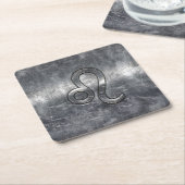 Leo Zodiac Symbol in Grunge Distressed Style Rechteckiger Pappuntersetzer (angewinkelt)