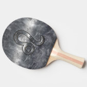 Leo Zodiac Symbol in Grunge Distressed Style Tischtennis Schläger (Seitenansicht)