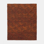 Leo Zodiac Symbol in Rich-Mahagoni-Holzstil Fleecedecke (Vorderseite)