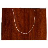 Leo Zodiac Symbol in Rich-Mahagoni-Holzstil Große Geschenktüte (Rückseite)