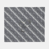 Leo Zodiac Symbol in Silver Steel Style Fleecedecke (Vorderseite (Horizontal))