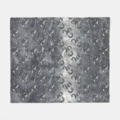 Leo Zodiac Symbol in Silver Steel Style Fleecedecke (Vorderseite (Horizontal))