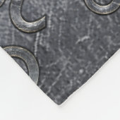 Leo Zodiac Symbol in Silver Steel Style Fleecedecke (Ecke)
