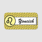 Leo Zodiac Symbol Standard von Kenneth Yoncich Namensschild (Vorderseite)