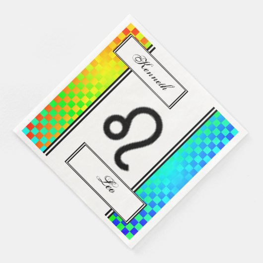 Leo Zodiac Symbol Standard von Kenneth Yoncich Serviette (Ecke)