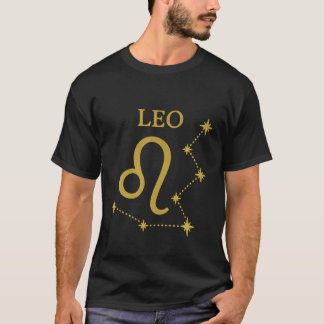 Leo Zodiac T - Shirt für Men Gold Constellation