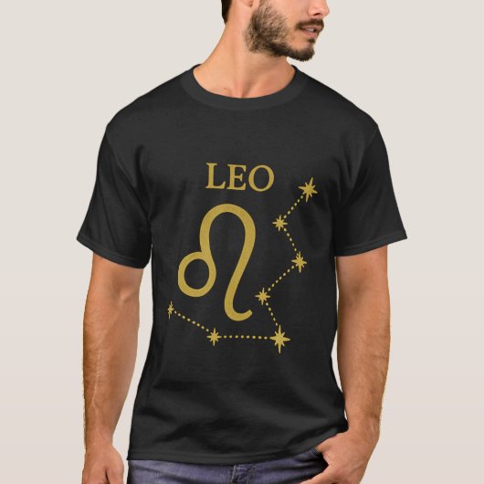 Leo Zodiac T - Shirt für Men Gold Constellation (Vorderseite)