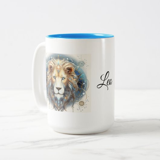 Leo Zodiac Tasse, 15 oz Zweifarbige Tasse (Vorderseite Links)