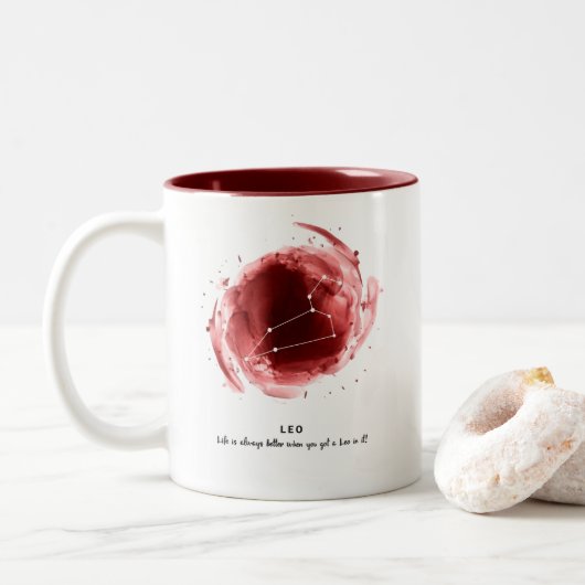 Leo-Zodiac-Tasse Zweifarbige Tasse (Mit Donut)