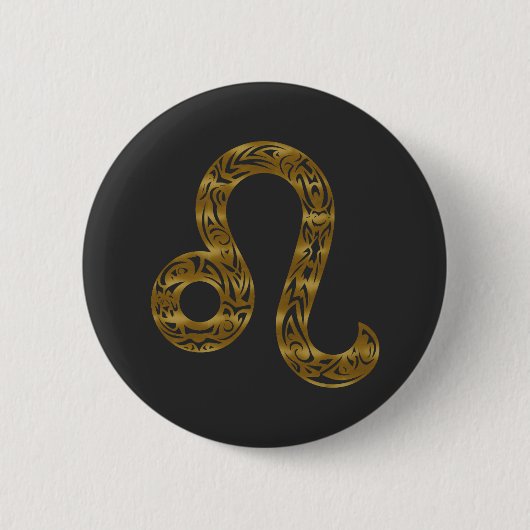 Leo Zodiac - Tribal Gold Button (Vorderseite)