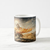 Leo Zodiac with Warrior Riding a Fiery Winged Lion Kaffeetasse (VorderseiteRechts)