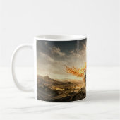 Leo Zodiac with Warrior Riding a Fiery Winged Lion Kaffeetasse (Links)