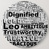Leo Zodiac Word Cloud Inspiration Button (Vorderseite)