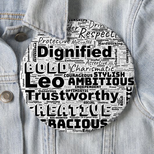 Leo Zodiac Word Cloud Inspiration Button (Beispiel)
