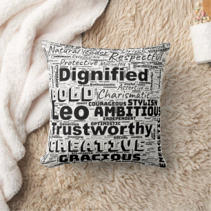 Leo Zodiac Word Cloud Inspiration Kissen