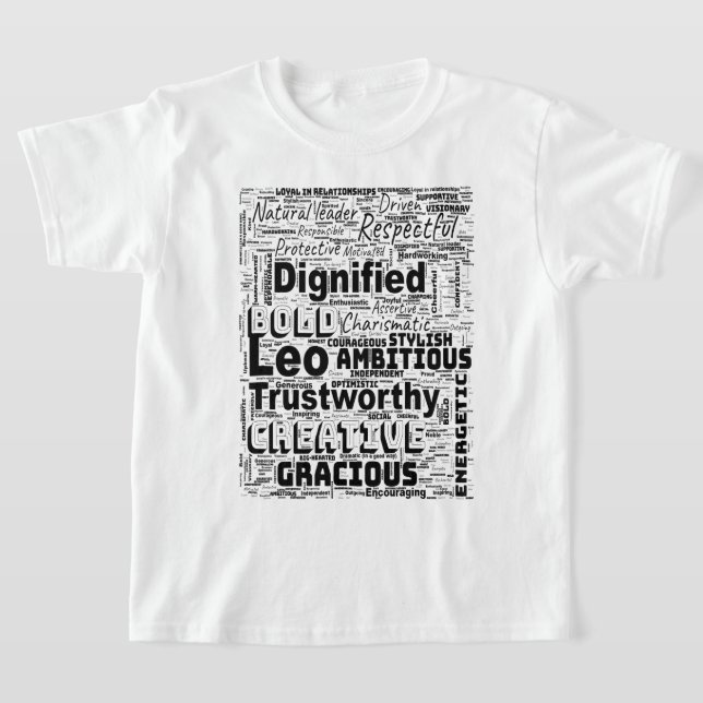 Leo Zodiac Word Cloud Inspiration Latte Tasse T-Shirt (Ablage )