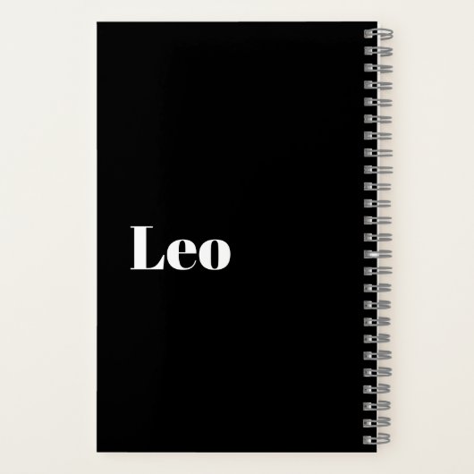 Leo Zodiac Word Cloud Inspiration Notizblock (Rückseite)