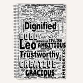 Leo Zodiac Word Cloud Inspiration Notizblock (Vorderseite)