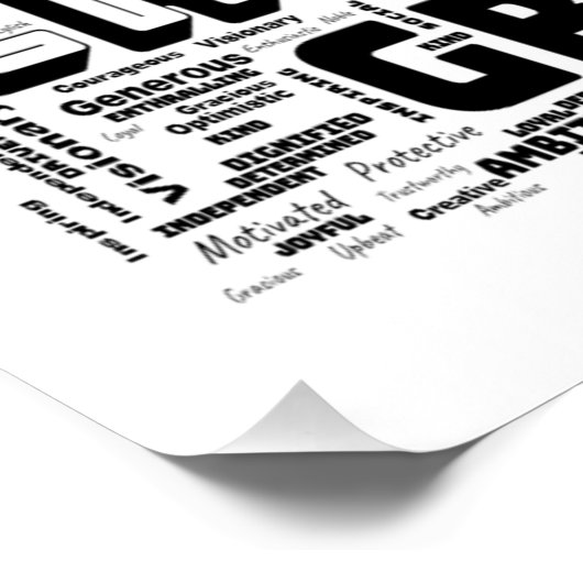 Leo Zodiac Word Cloud Inspiration Poster (Ecke)