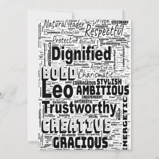 Leo Zodiac Word Cloud Spiral Einladung