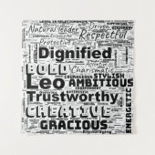 Leo Zodiac Word Cloud Wandteppich (Vorderseite)