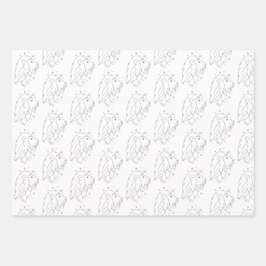 Leo Zodiac Wrapping Paper Sheets Geschenkpapier Set (Vorderseite 3)