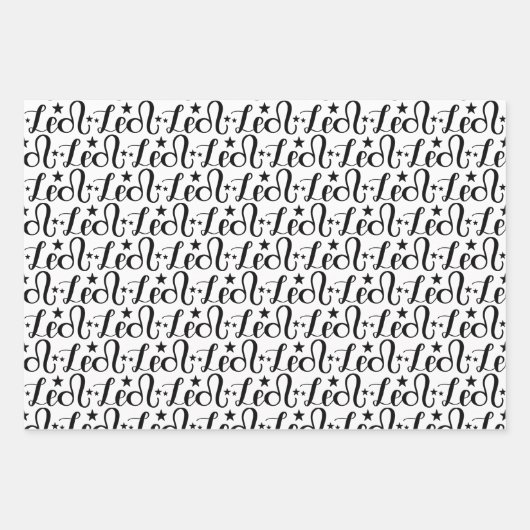 Leo Zodiac Wrapping Paper Sheets Geschenkpapier Set (Vorderseite)