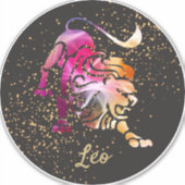 Leo - Zodiac-Zeichen Aufkleber (Vorderseite)